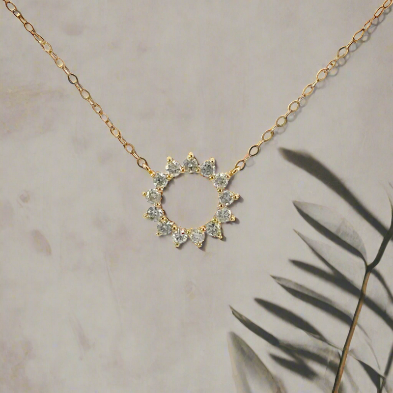 Circle of Life Yellow Gold Diamond Necklace (Petite)