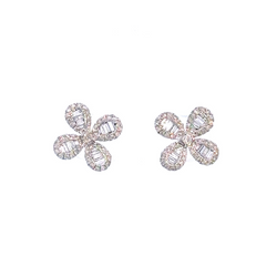 Floro White Gold Stud Earrings