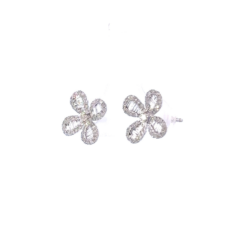 Floro White Gold Stud Earrings