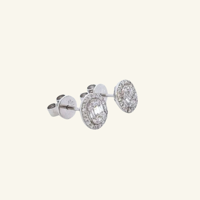 Ovolo White Gold Diamond Earrings