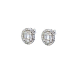 Ovolo White Gold Diamond Earrings