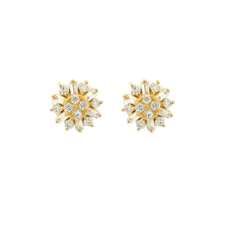 Levi Yellow Gold Diamond Stud Earrings