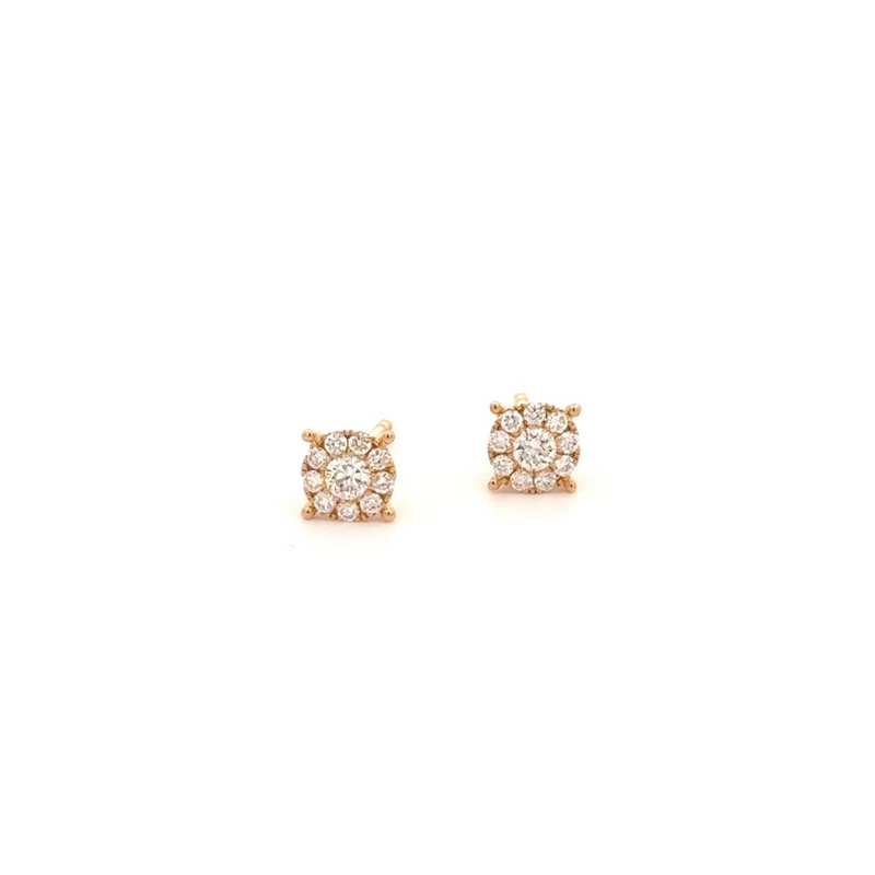 Keira Rose Gold Diamond Stud Earrings