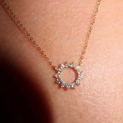 Circle of Life Yellow Gold Diamond Necklace (Petite)