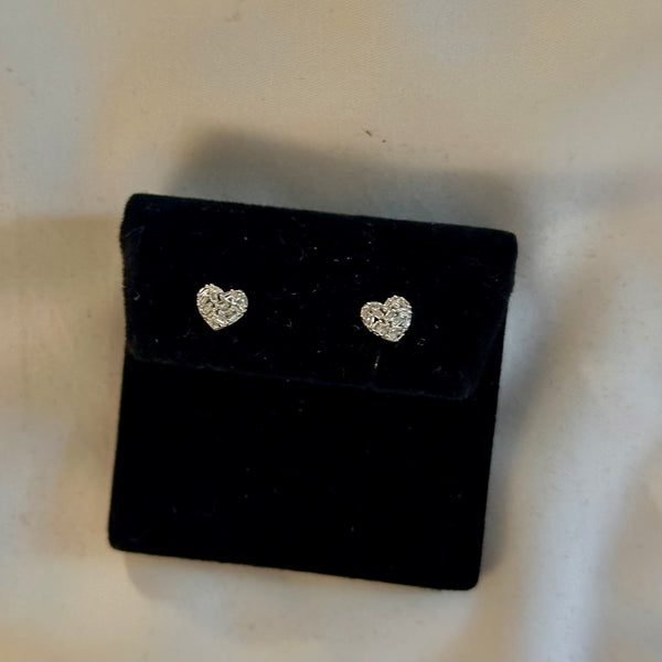 Amara Heart White Gold Diamond Earrings