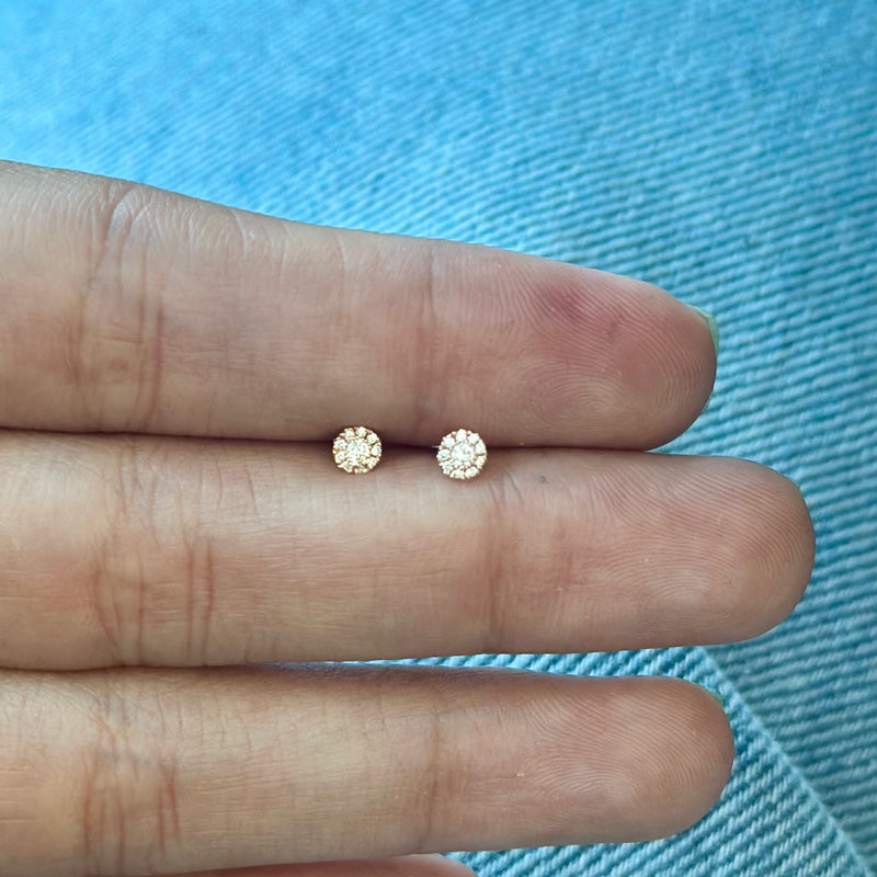 Keira Rose Gold Diamond Stud Earrings