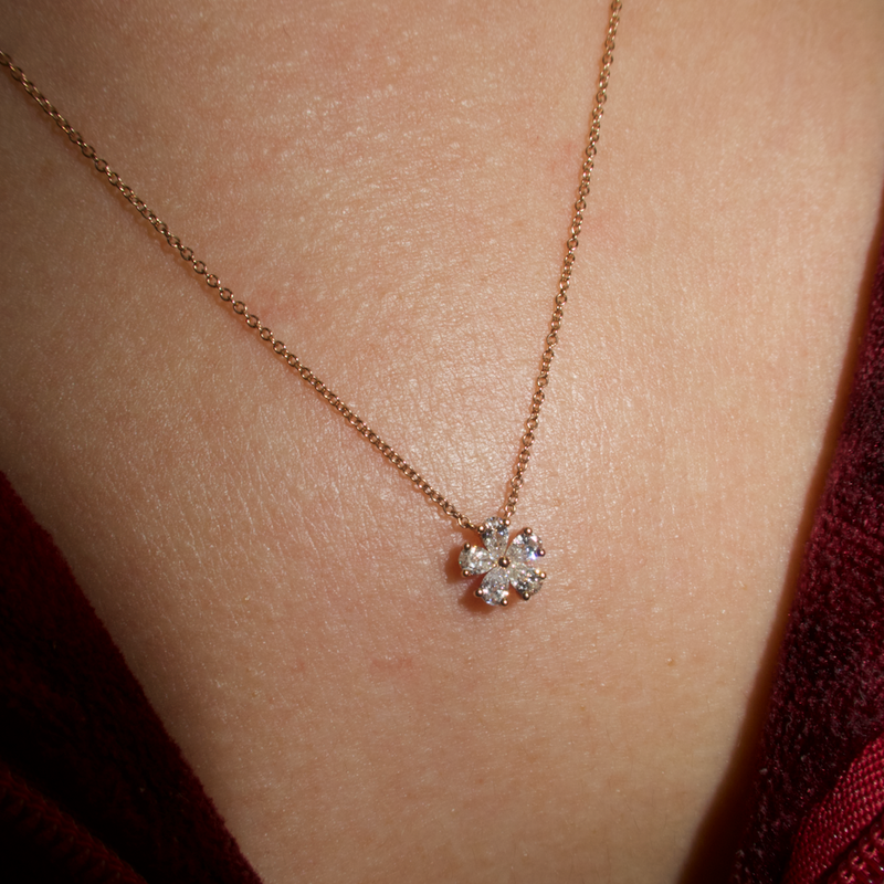 Anne Fleur Rose Gold Diamond Necklace