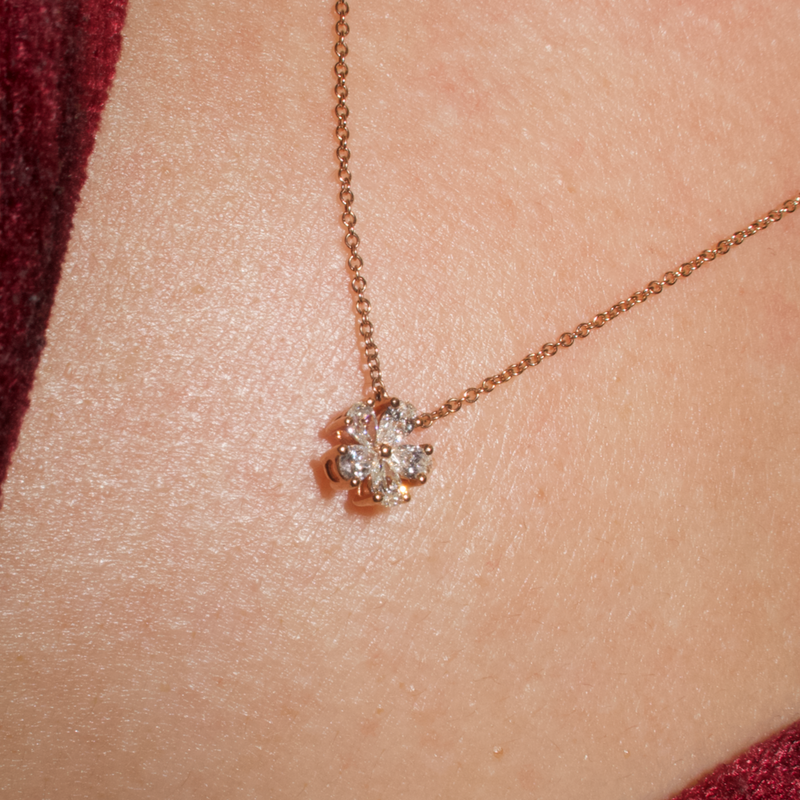 Anne Fleur Rose Gold Diamond Necklace