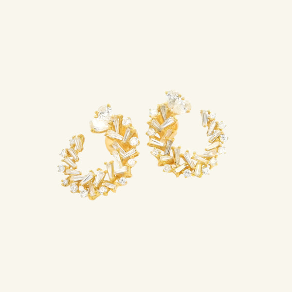 Quinn Yellow Gold Diamond Earrings