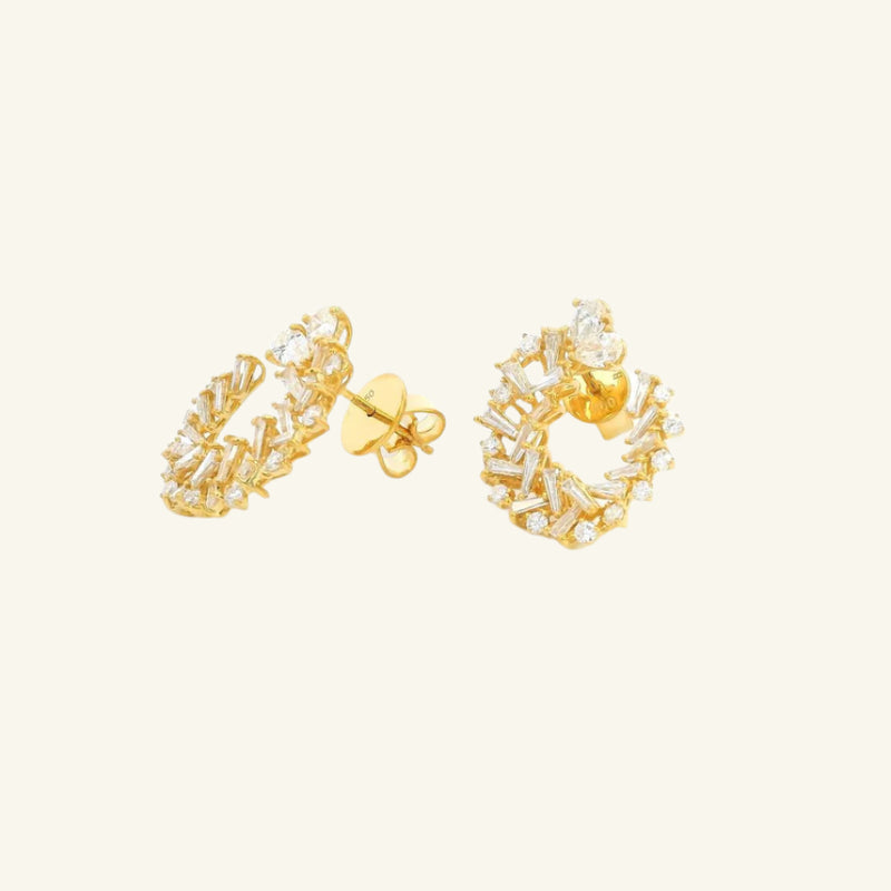 Quinn Yellow Gold Diamond Earrings