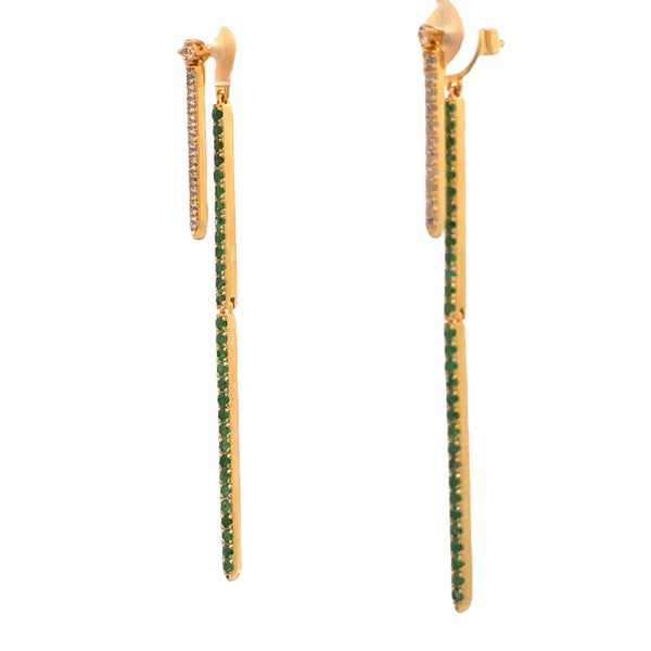 Mia Deux Grand Emerald Earrings