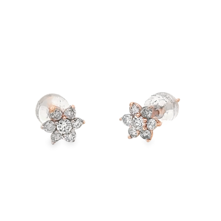 Cait Rose Gold Diamond Stud Earrings