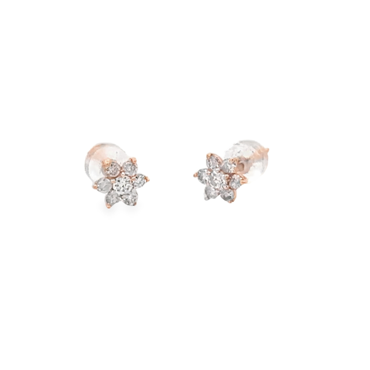 Cait Rose Gold Diamond Stud Earrings