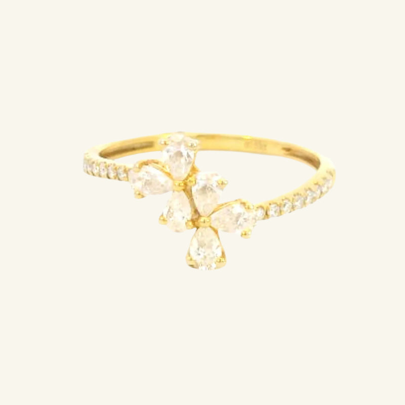 Haley Petite Yellow Gold Diamond Ring