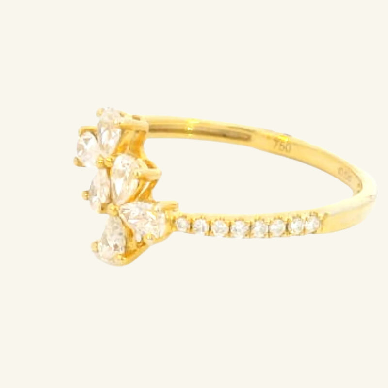 Haley Petite Yellow Gold Diamond Ring