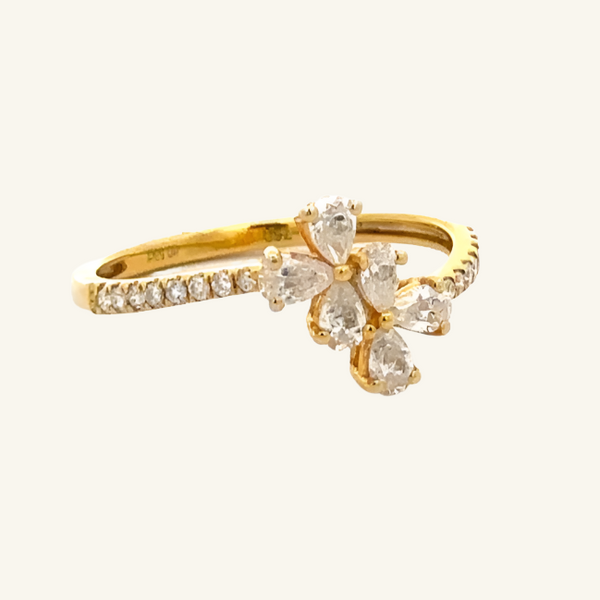 Haley Petite Yellow Gold Diamond Ring